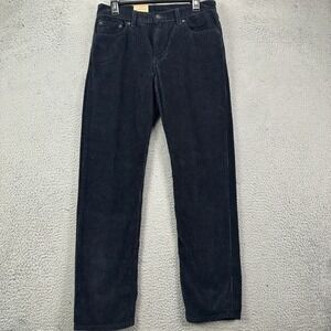 Levis Pants Corduroy Womens 29X30 Navy Blue Straight 5 Pocket Red Tab Casual NEW